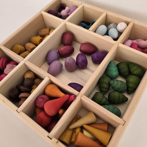 Wooden Mandala Set – 102 Pieces | Waldorf Montessori Loose Parts | Open Ended Sensory Play | Eco Friendly Wooden Toy