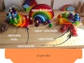K\u0131rtK\u0131rt Wooden Rainbow Stacker | Montessori Learning Material | Waldorf Inspired Rainbow | Open Ended Wooden Set product logo