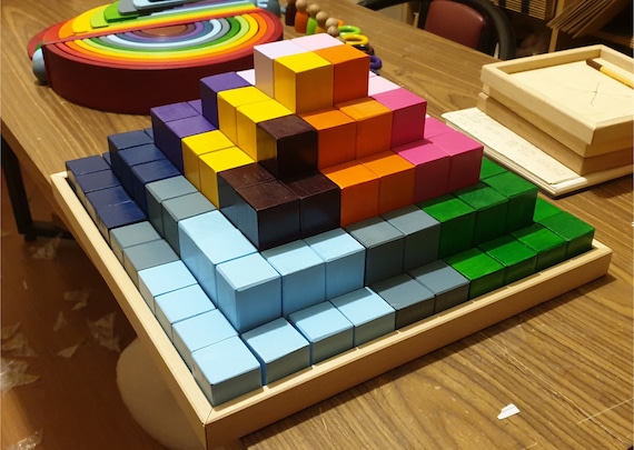 Montessori Wooden Building Blocks | 100 Piece Wooden Block Set | Waldorf Toy | Wooden Blocks for Toddlers
