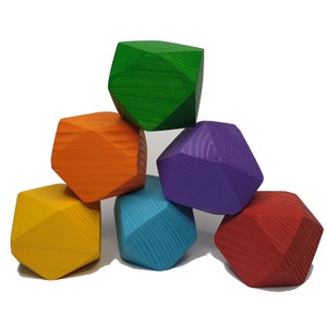 Wooden Sorting Balancing Stones, Wood Building Blocks Set, Stacking Games