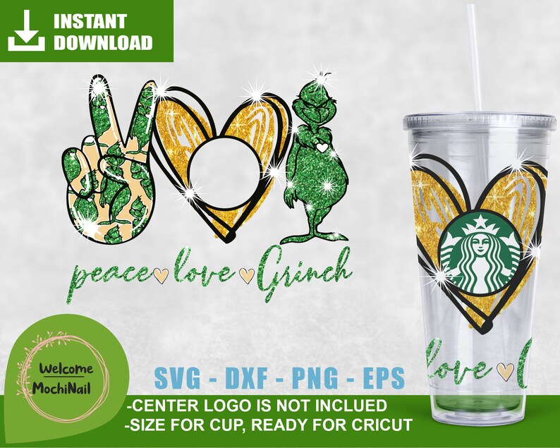 Download Full Wrap Grinch Peace Love Theme Decal DIY Starbucks ...