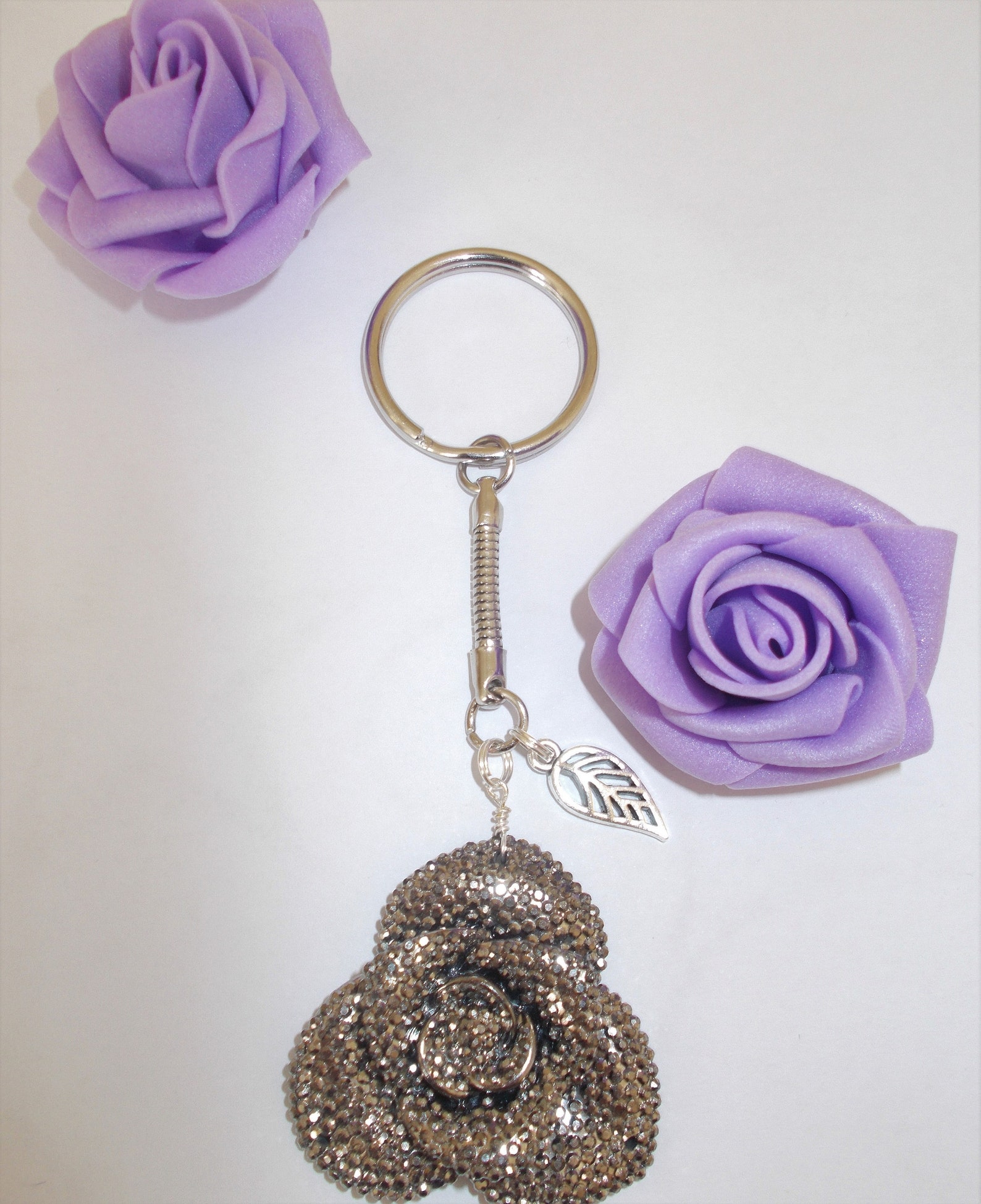 Rose Keyring Turquoise Rose Keyring Silver Rose Keyring Etsy UK