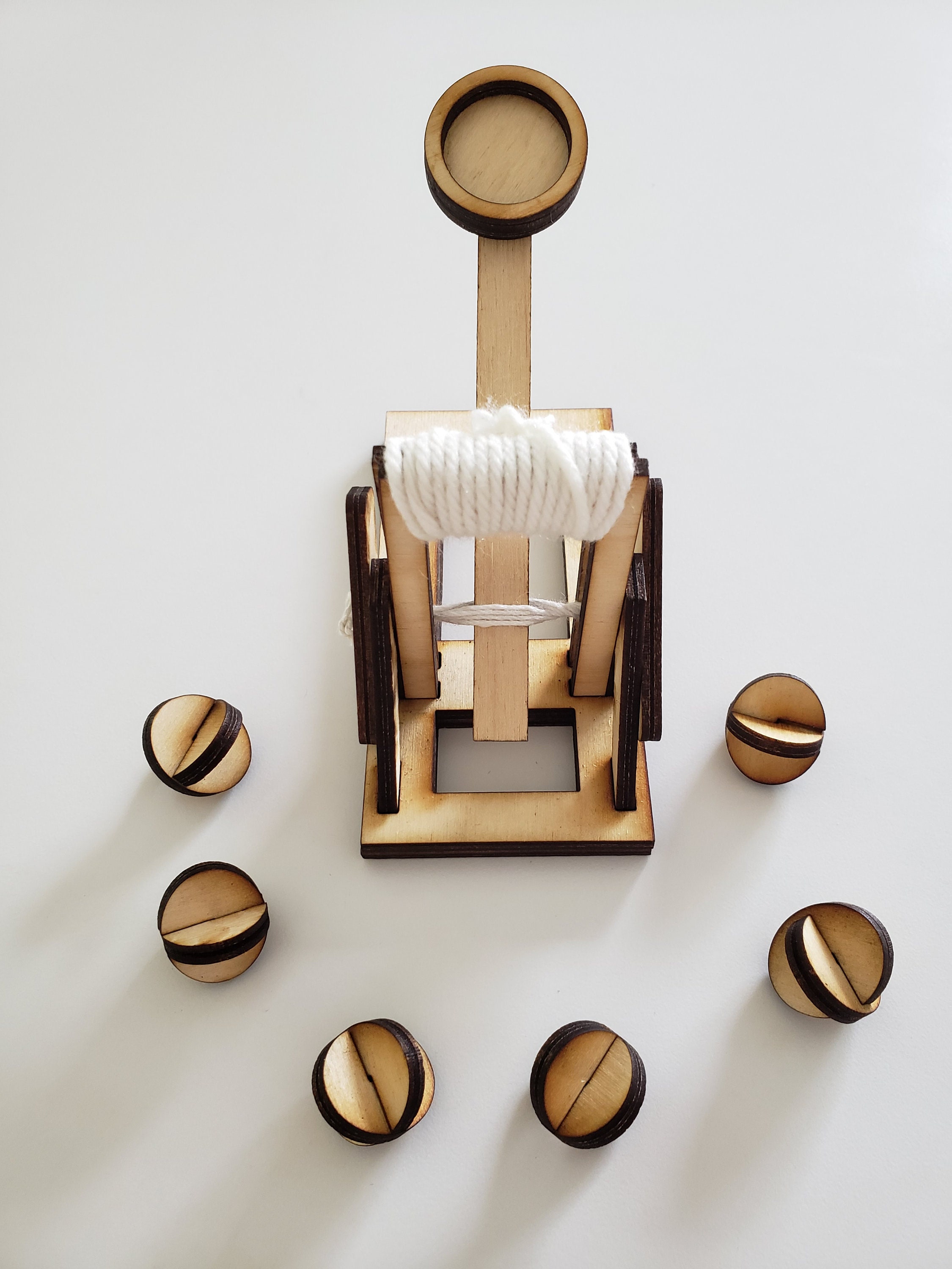 DIY Mini Catapult Kit Easy Assembly No Tools Needed, Wood Catapult