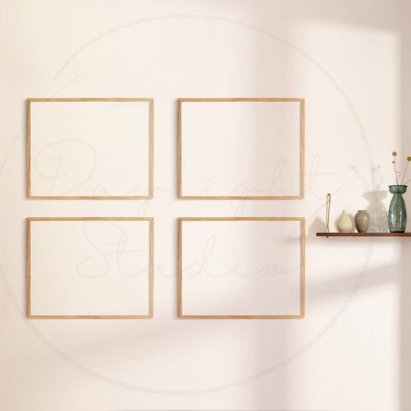 Gallery Wall Mockup, 8x10 Frame Mockup Design, Frame Mockup Set Of 4 Frames, Styled Picture Wall Art Mockup, 16x20 Artwork Mock Up - M130