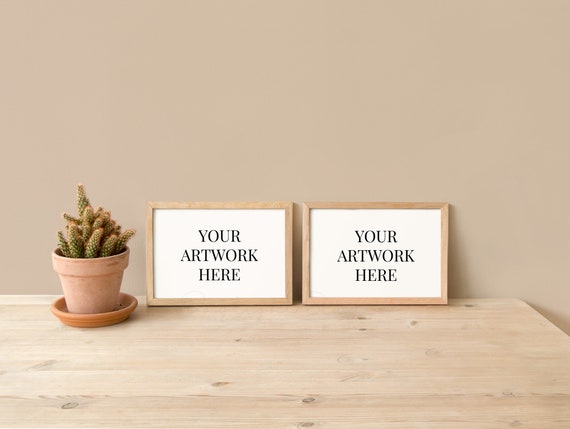 2 Small Frames Mockup, Wall Art Mockup PSD, 4x6 Mockup Frame