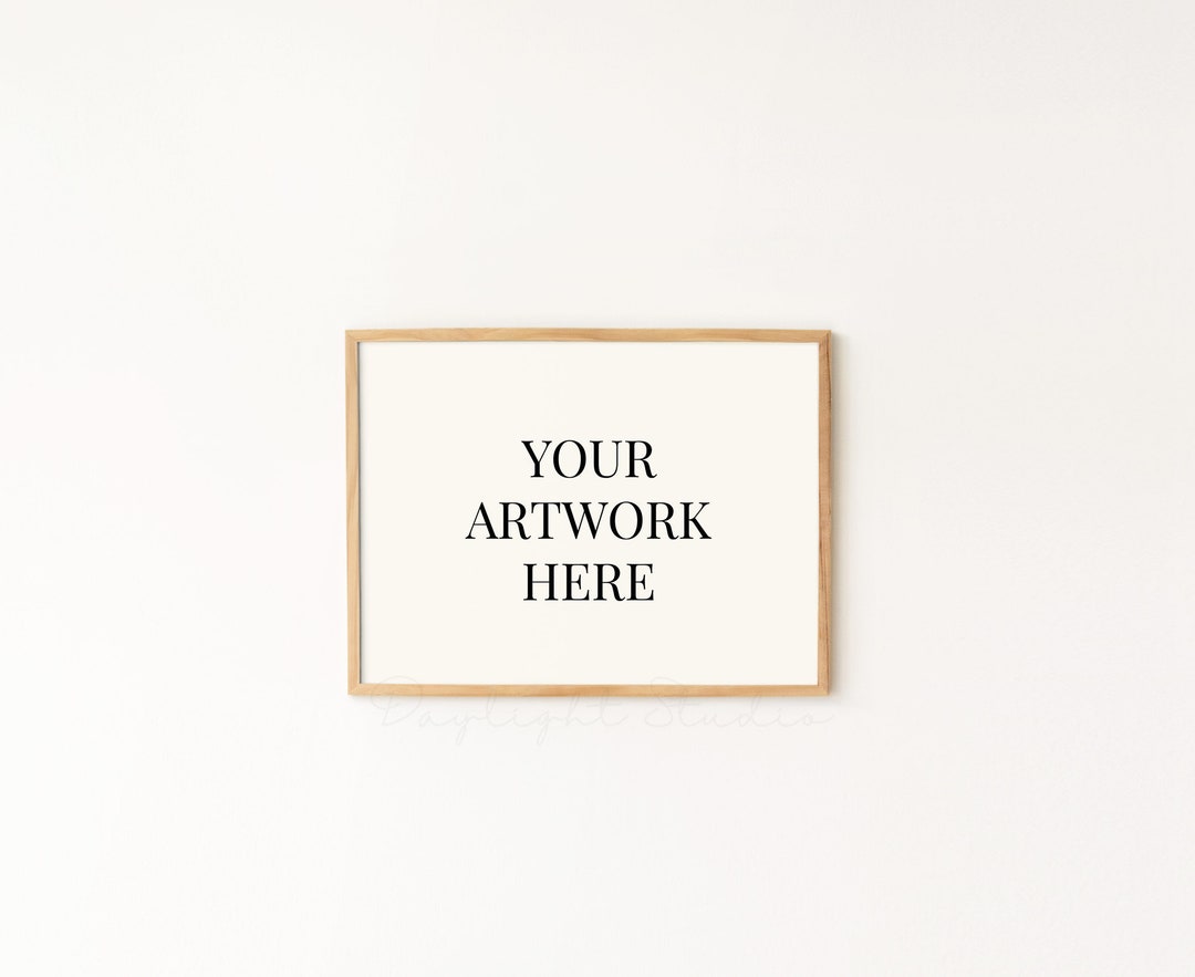 Simple Horizontal Photo Frame Mockup, 18x24 Artwork Mockup on Wall, 12x16 Wall Art Mockup, PSD