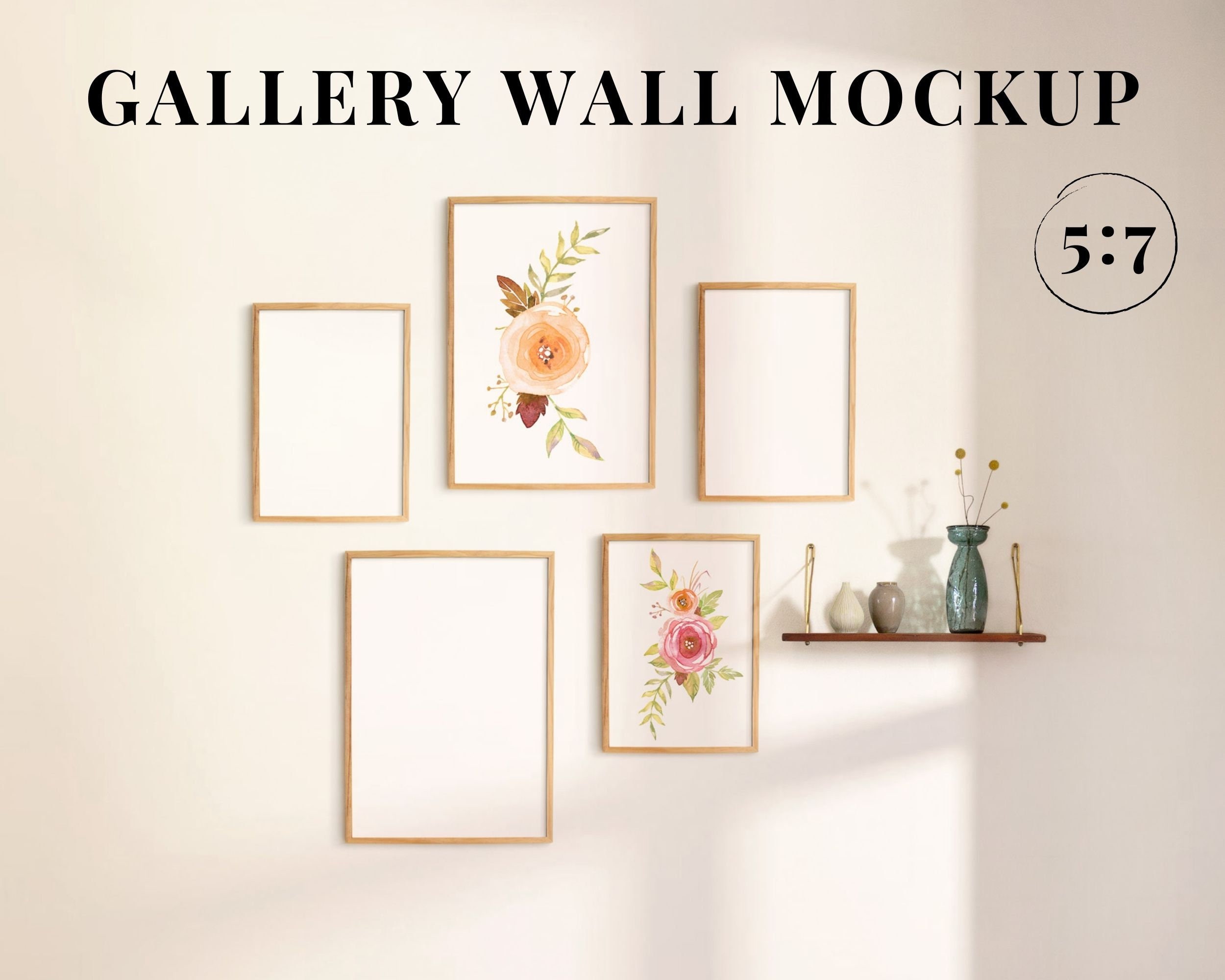 Gallery Wall Mockup 5 Frames Mockup Design 5x7 Picture - Etsy