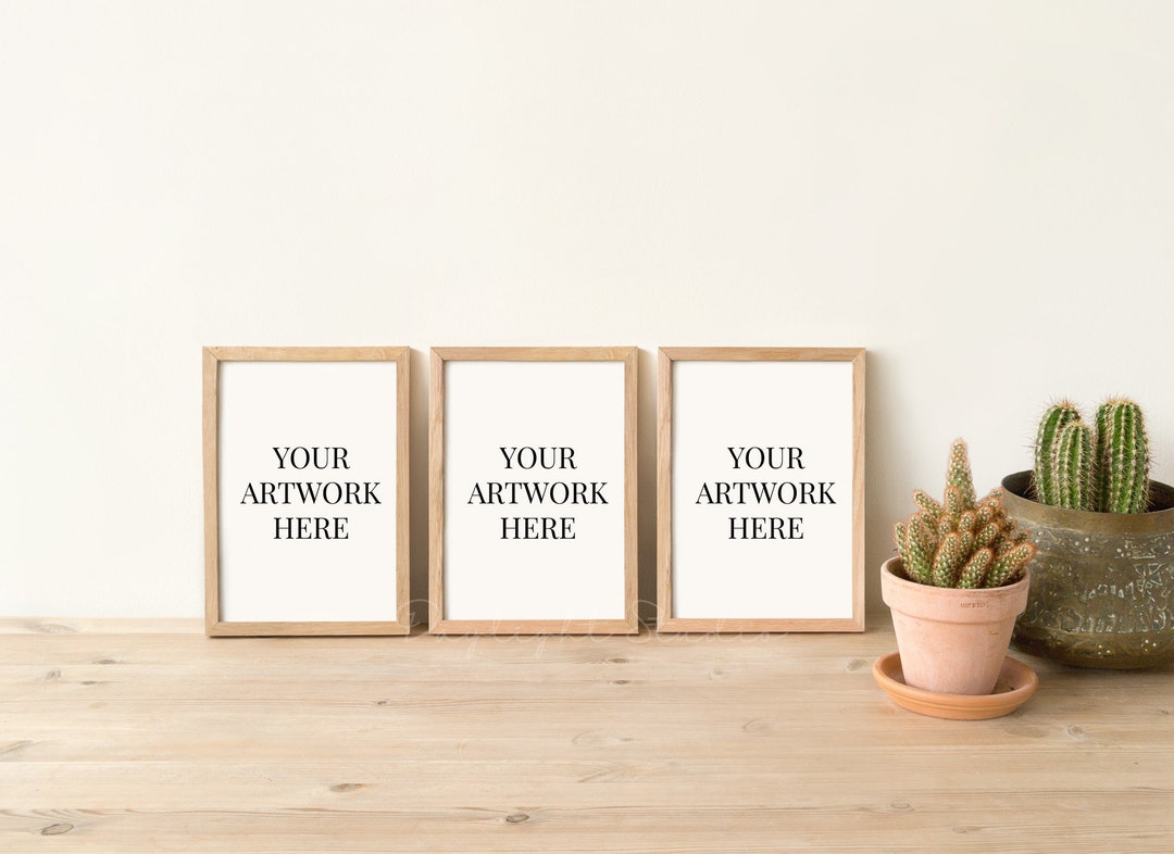 A6 Frame Mockup, Triple Photo Frame Mockup, Farmhouse Art Print Mockup ...