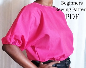 Easy Kimono Top For Beginners, Sewing Pattern for Women,PDF