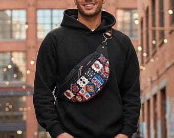 XL Navajo Fanny Pack – Quilted Boho Festival Bum Bag