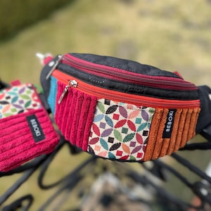 Patchwork Gürteltasche mit Quaste: Boho Travel Hip Pack