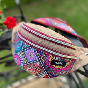Cartera impermeable BEBOKI: tarjetero de tela con diseño de mandala, cartera bohemia étnica para mujer, ideal como regalo, organizador de viaje, estilo estadounidense