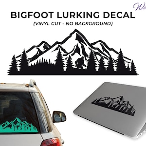 Bigfoot Sasquatch Forest Decal Sticker for Cars, Laptops, Tumblers, Water Bottles, Campers
