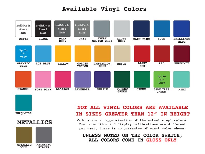 Custom Vinyl Text Decals, Vinyl Lettering, Choose Your Font, Color