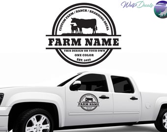 Custom Farm Decal | Your Farm or Ranch Brand Logo into a Decal | Waterproof | For Trucks - Tractor - Equipment - Windows