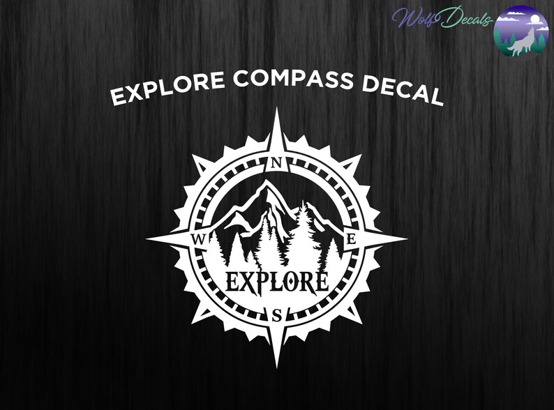North Compass Sticker Explore Compass Decal - Outdoor Enthusiast Vinyl Sticker for Cars ...