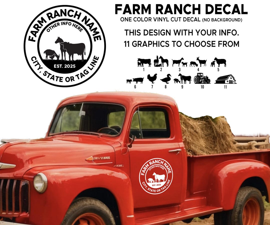Personalized Farm Decal | Farm or Ranch Brand Logo | Waterproof | for ...