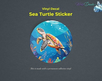 Sea Turtle Sticker | Vibrant Colors | Vinyl Decal Full Color
