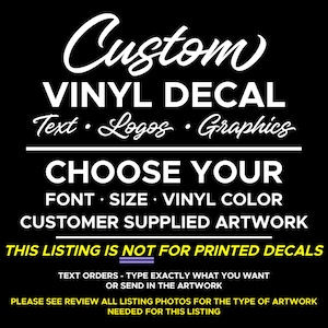 Custom Decals - Choose your Font, Color Size - Custom Vinyl Lettering Decals, Car Decals, Custom Stickers image 1