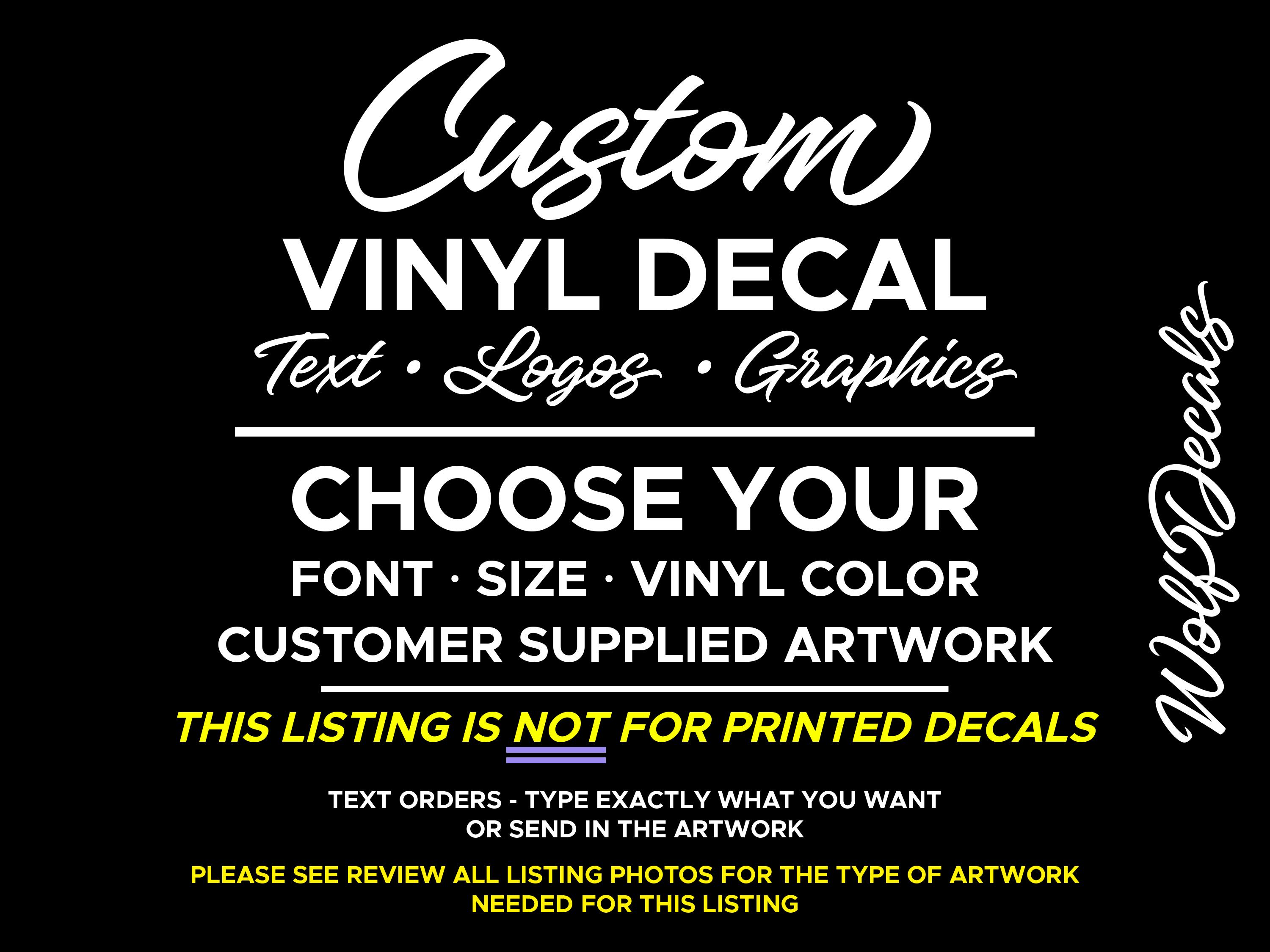 Custom Decals - Choose Your Font, Color Size - Custom Vinyl Lettering ...