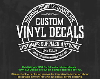 Custom Vinyl Decals – Your Text, Image, Logo, for Business & Personal