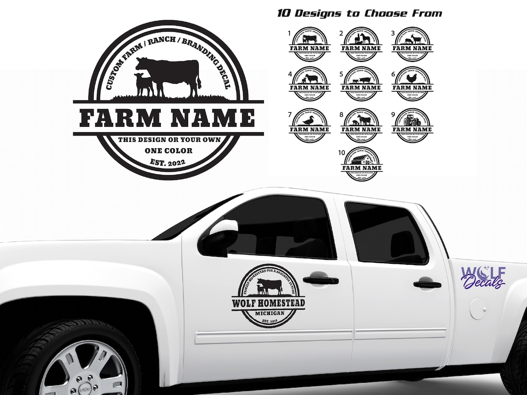Personalized Farm Decal | Farm or Ranch Brand Logo | Waterproof | for ...