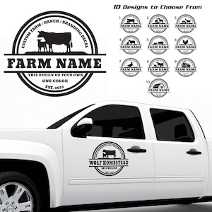 Personalized Farm Decal Style 1 | Farm or Ranch Brand Logo into a Decal | Waterproof | For Cars, Trucks, Trailers, Equipment, & More