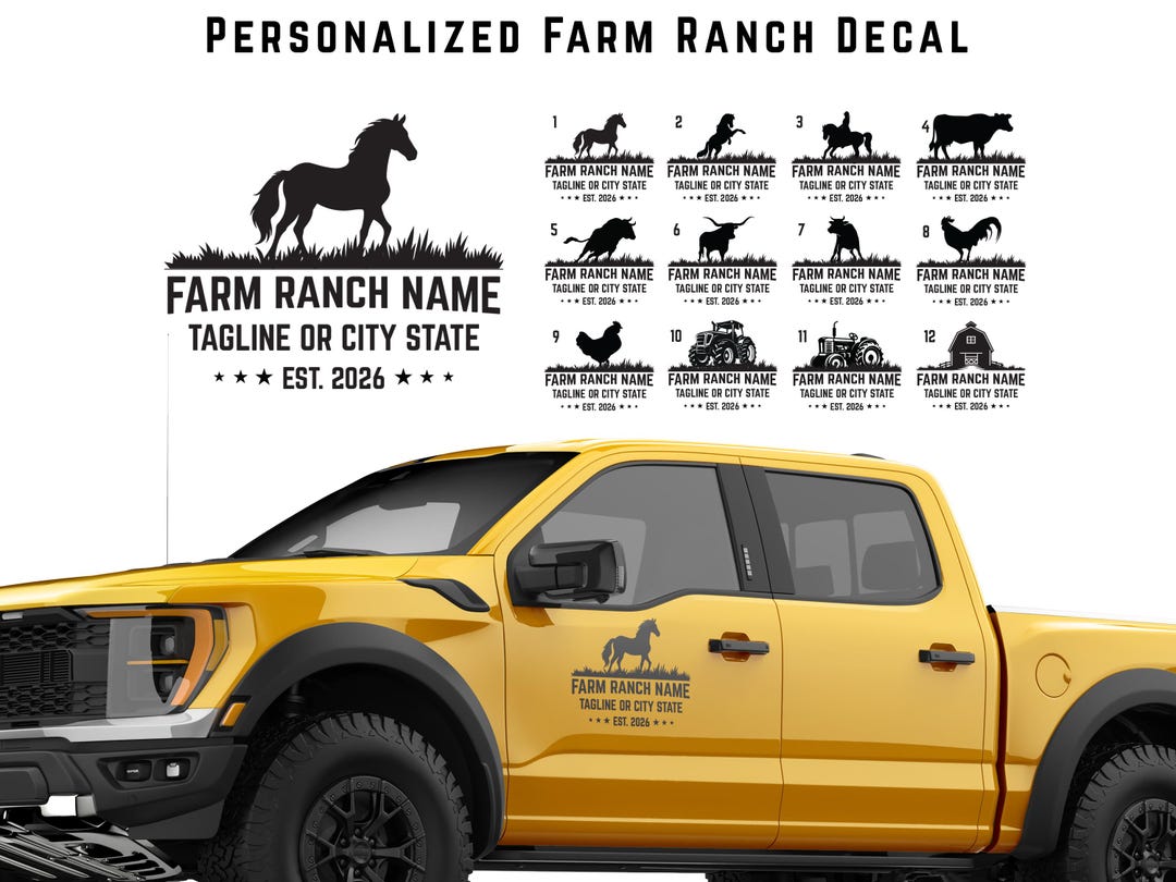 Personalized Farm Decal | Farm or Ranch Brand Logo | Waterproof | for ...