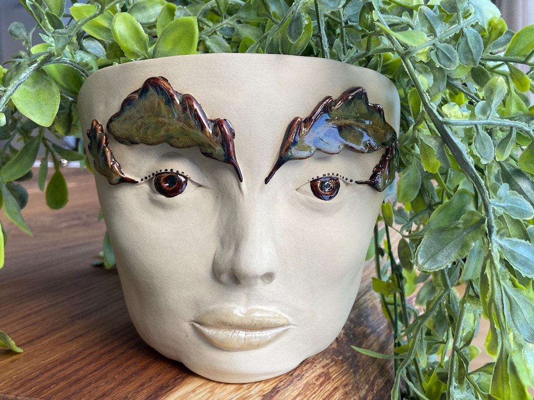 Handmade Face Planter Head Pot Planter Pot With Girl Face Etsy