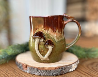 Handmade Mushroom mug ceramic, 3D mugs, 12 fl oz, cute ceramic mug, mug stoneware, beautiful pottery, present for him her