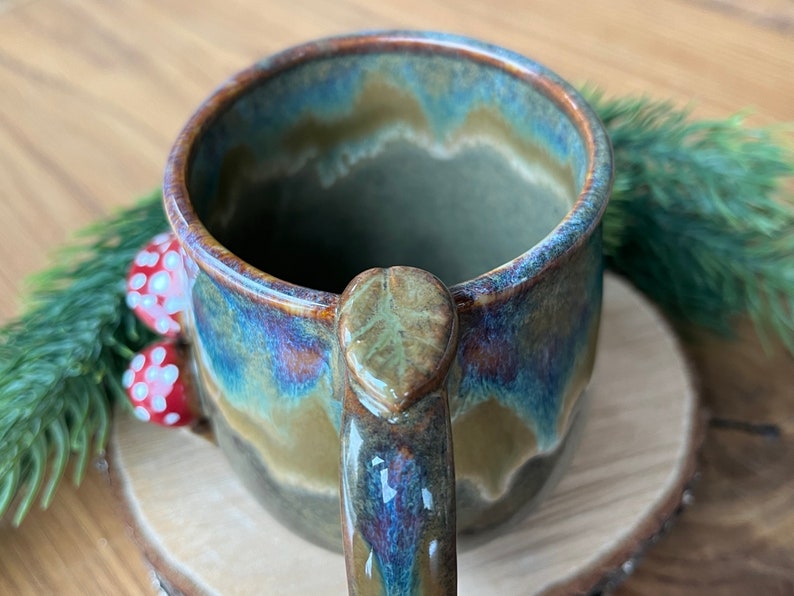 Ceramic mushroom cup, 3D cups, Amanita muscaria small mug, autumn harvest, fly agaric cup handmade, coffee lover gift image 5