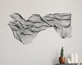 Abstract Line Metal Wall Art: Modern Nordic Sculpture