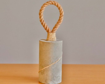 Zware deurstopper met touw, betonnen deurhouder, skandi deurstopper