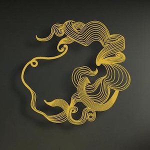 Gold Abstract Metal Wall Art: Boho Living Room Decor