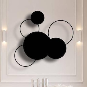 Geometric Metal Wall Art: Round Modern Sculpture