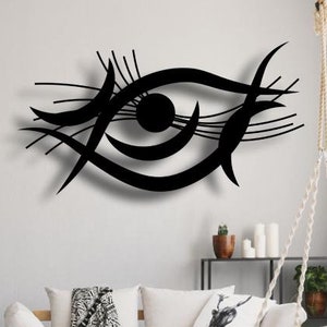 Inspired Eyes Metal Wall Art: Geometric Line Art Decor