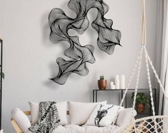 Abstract Metal Wall Decor: Nature Inspired Sculpture