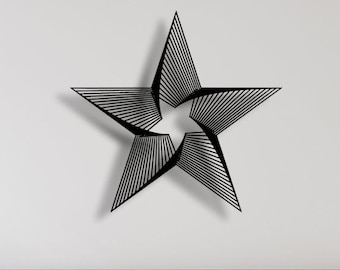 Mid Century Star Metal Wall Art: Celestial Home Decor