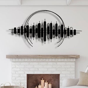 Metal Line Art Wall Decor: Geometric Shapes, Music Inspired