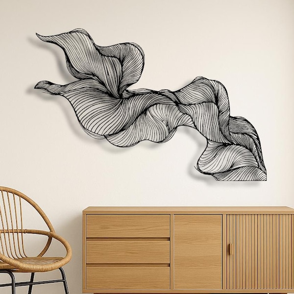 Arte mural abstracto en metal: Decoración moderna de mediados de siglo, colgante de pared geométrico con opciones de color