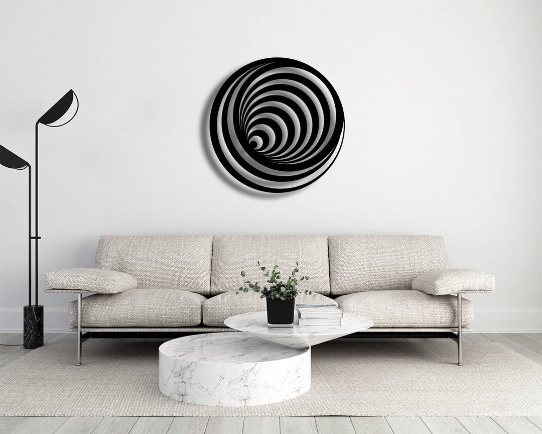 Different Metal Circles Wall Decor, Geometric Line Art, Minimalist