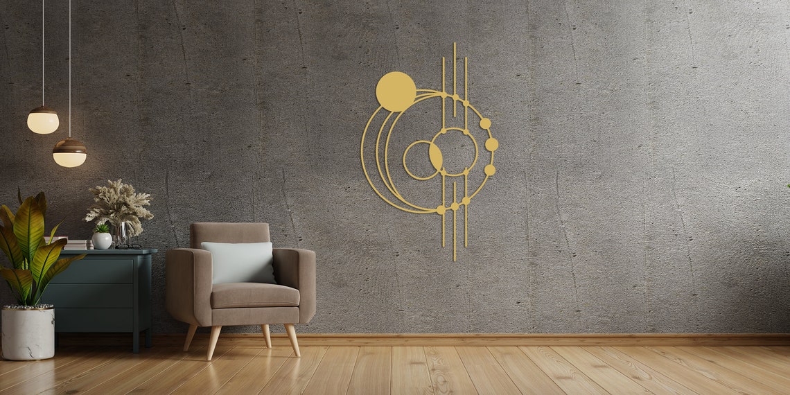 Gold Inspired Metal Wall Decoration Gold Circles Wall Etsy
