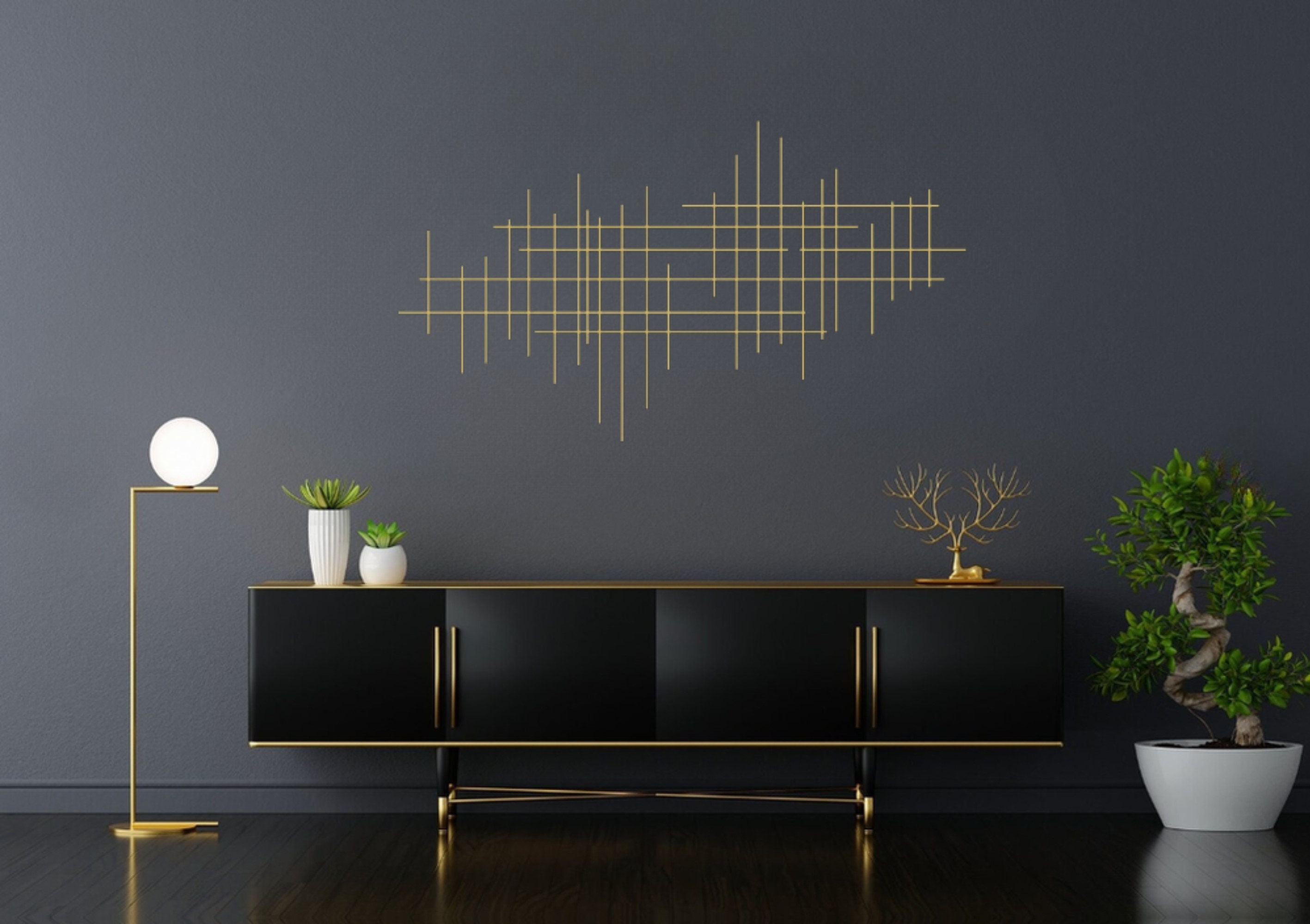 Gold Mid Century Modern Wall Art
