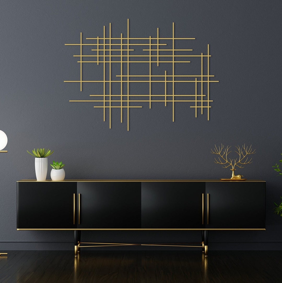 Gold Metal Wall Art Abstract Sign Art Metal Art Sculpture - Etsy