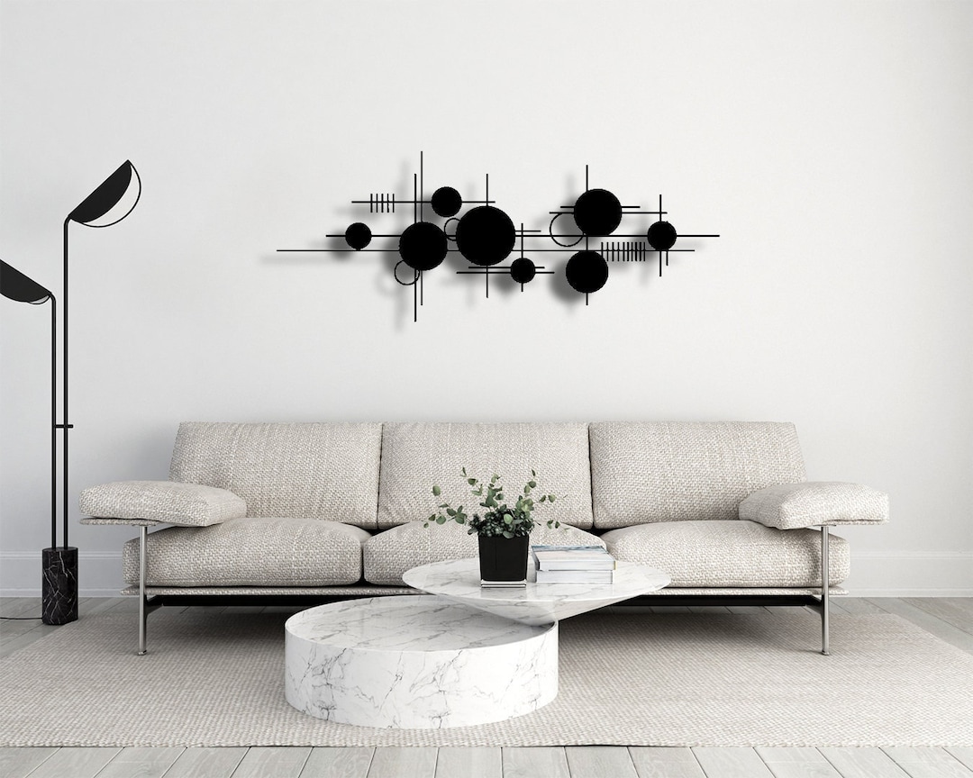 Black Metal Room Wall Hanging, Bedroom Wall Decor, Modern Industrial ...