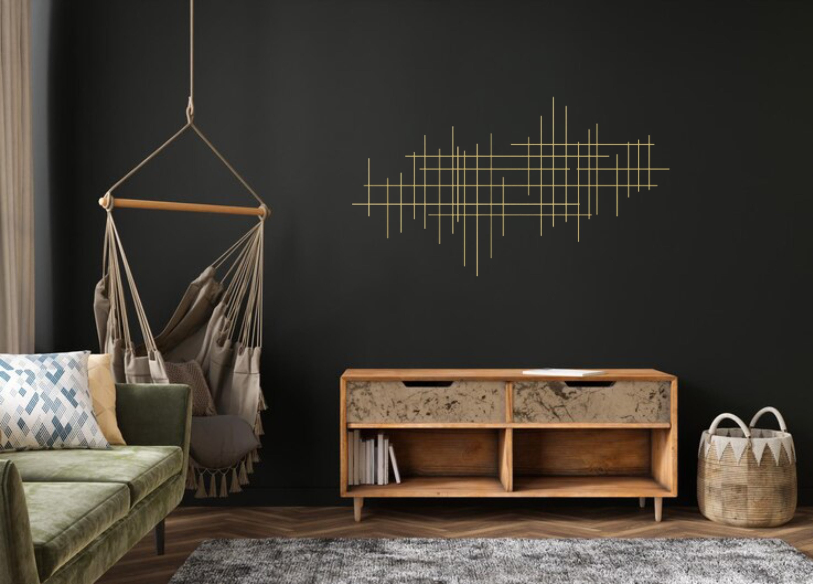 Gold Abstract Wall Art Mid Century Modern Art Gold Metal - Etsy