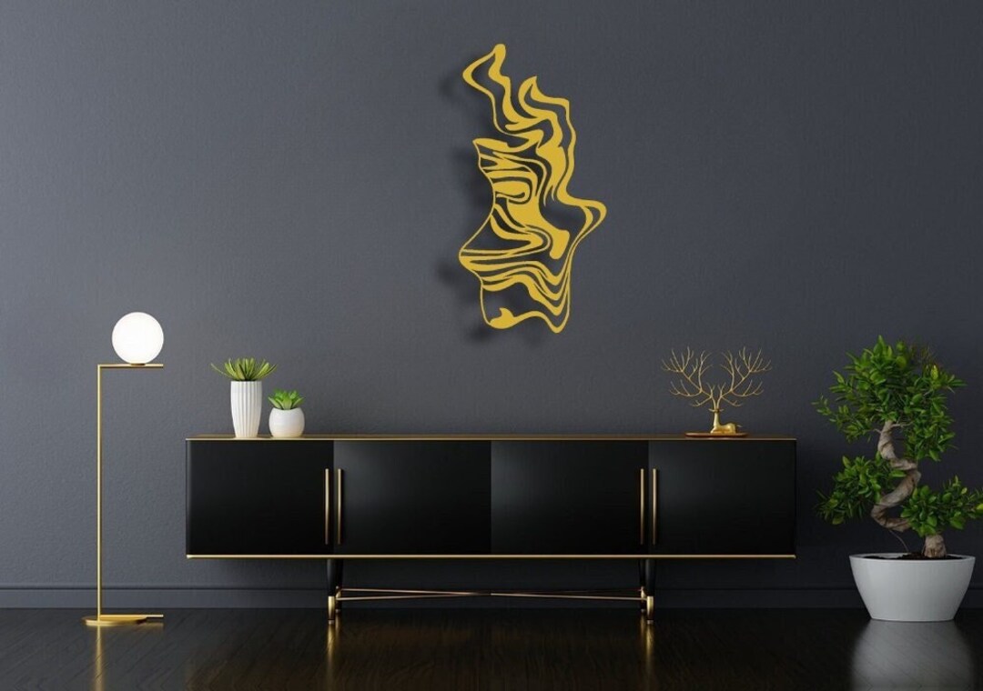 Abstract Line Metal Wall Art: Luxury Sculpture Decor - Etsy