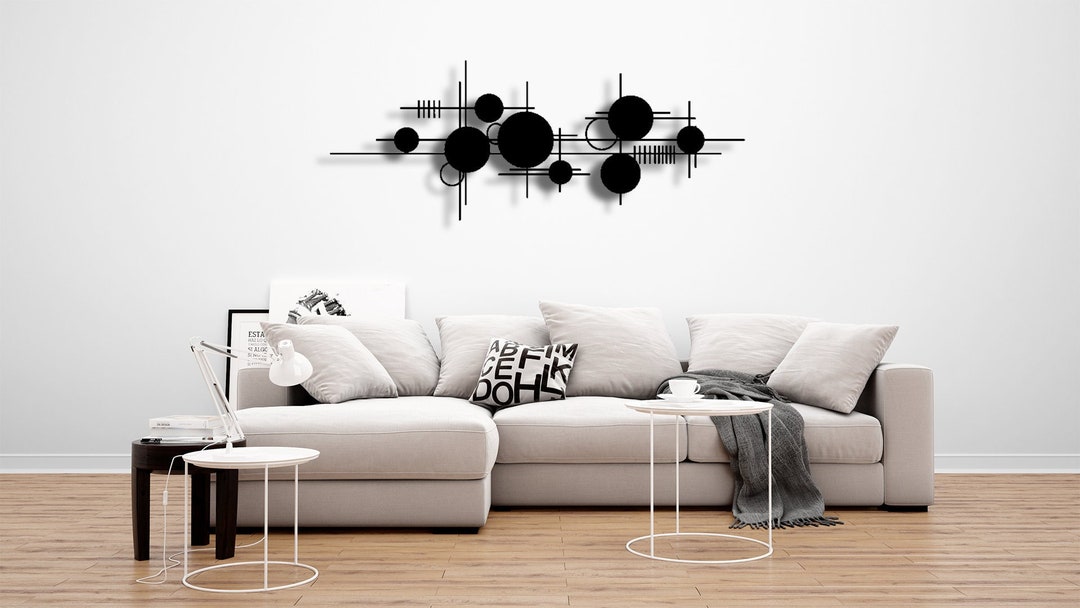 Black Metal Room Wall Hanging, Bedroom Wall Decoration, Metal Wall Art