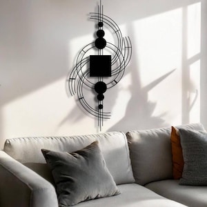 Abstract Line Metal Wall Art: Modern Living Room Decor