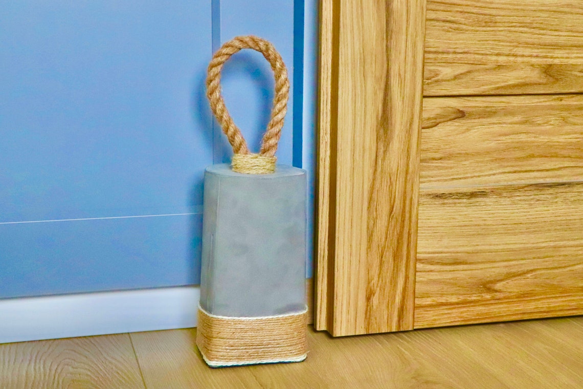 Heavy Door Stop Concrete Door Stopper With Rope Cement Door Etsy